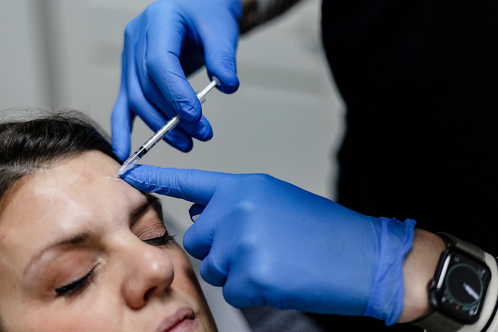 Lady getting injection